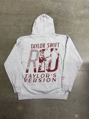 Taylor Swift Red (Taylor’s Version) Hoodie Official TS Merchandise Adult XL Gray